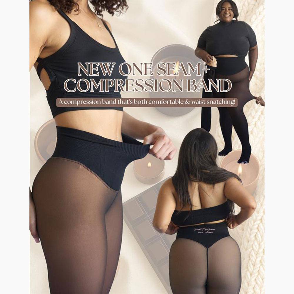 Leggings One-Crotch High-Waisted Fleece-Lined Sheer Pants